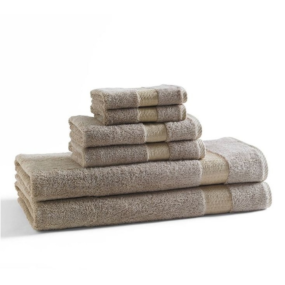 New 6 Piece Silky Soft Bamboo  Towel Set (BROWN)